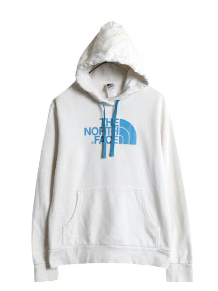 ノースフェイス プリント スウェット フード パーカー レディース L The North Face プルオーバー 裏起毛 トレーナー アウトドア ホワイト
