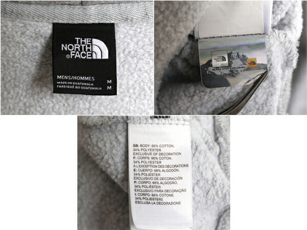 US企画 ノースフェイス プリント スウェット フード パーカー メンズ М / 古着 The North Face 裏起毛 トレーナー 灰 プルオーバー グレー