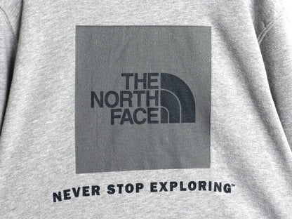 US企画 ノースフェイス プリント スウェット フード パーカー メンズ М / 古着 The North Face 裏起毛 トレーナー 灰 プルオーバー グレー