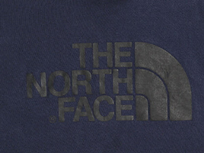 ノースフェイス プリント スウェット フード パーカー メンズ L 古着 The North Face プルオーバー 裏起毛 トレーナー アウトドア ネイビー