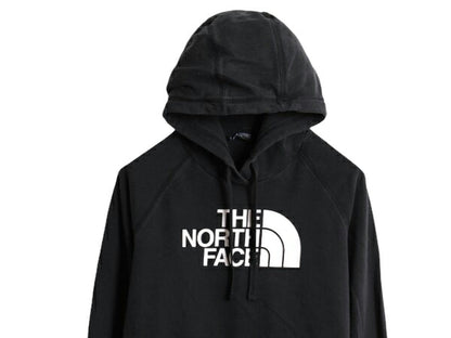 ノースフェイス プリント スウェット フード パーカー レディース М The North Face アウトドア プルオーバー 裏起毛 トレーナー 黒 薄手
