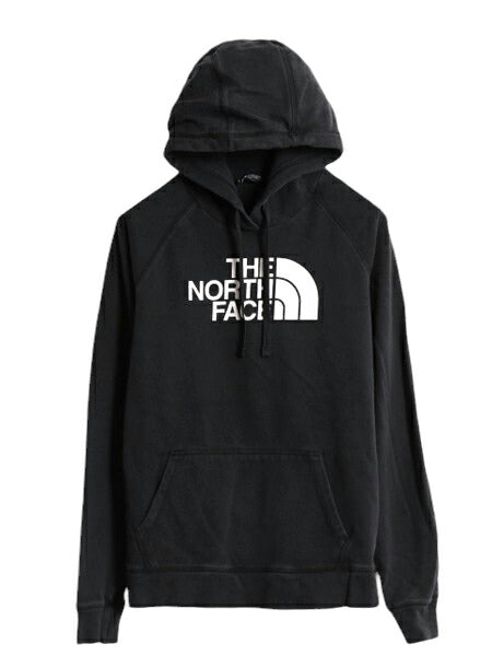 ノースフェイス プリント スウェット フード パーカー レディース М The North Face アウトドア プルオーバー 裏起毛 トレーナー 黒 薄手
