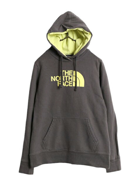 US企画 ノースフェイス プリント スウェット フード パーカー レディース М / The North Face プルオーバー 裏起毛 トレーナー ツートン