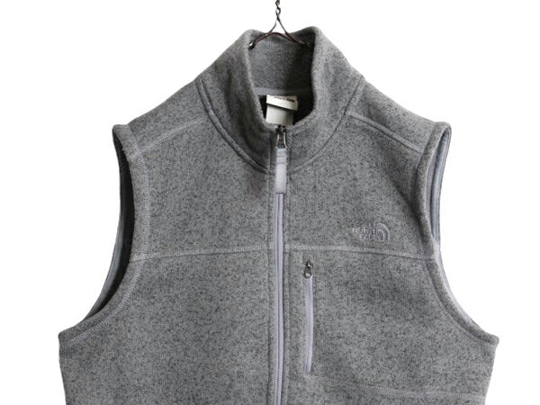 US企画 ノースフェイス ゴードン ライオンズ フリース ベスト メンズ М The North face アウトドア フルジップ 重ね着 前開き セーター 灰