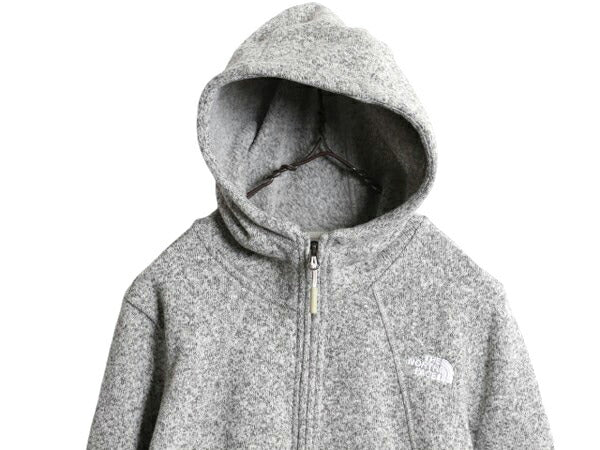 US企画 ノースフェイス フリース パーカー ジャケット レディース М / The North face ジャンパー フルジップ セーター ハイネック グレー