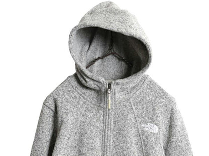 US企画 ノースフェイス フリース パーカー ジャケット レディース М / The North face ジャンパー フルジップ セーター ハイネック グレー