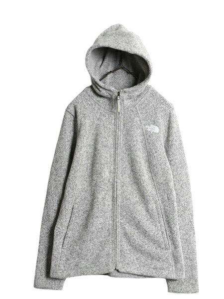 US企画 ノースフェイス フリース パーカー ジャケット レディース М / The North face ジャンパー フルジップ セーター ハイネック グレー