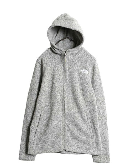 US企画 ノースフェイス フリース パーカー ジャケット レディース М / The North face ジャンパー フルジップ セーター ハイネック グレー