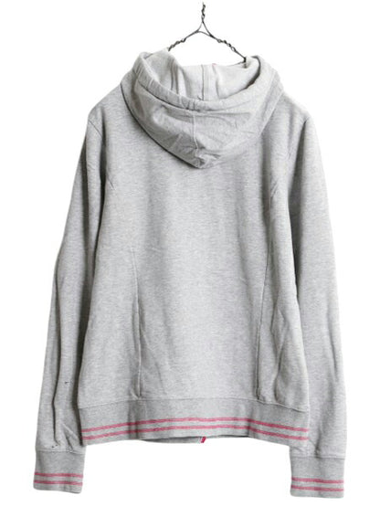 ノースフェイス フルジップ スウェット パーカー レディース L / 古着 The North Face 灰 アウトドア トレーナー ストレッチ 裏起毛 グレー