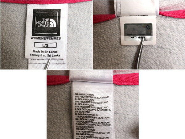 ノースフェイス フルジップ スウェット パーカー レディース L / 古着 The North Face 灰 アウトドア トレーナー ストレッチ 裏起毛 グレー