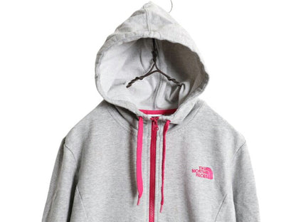 ノースフェイス フルジップ スウェット パーカー レディース L / 古着 The North Face 灰 アウトドア トレーナー ストレッチ 裏起毛 グレー