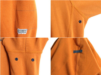 ノースフェイス スウェット フード パーカー メンズ S 古着 The North Face プルオーバー トレーナー スエット 裏起毛 ロゴ 刺繍 オレンジ