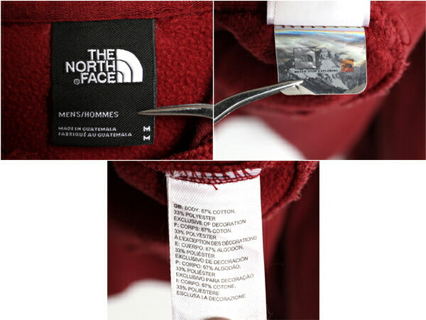 ノースフェイス プリント スウェット フード パーカー メンズ М 古着 The North Face プルオーバー 裏起毛 トレーナー アウトドア エンジ