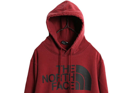 ノースフェイス プリント スウェット フード パーカー メンズ М 古着 The North Face プルオーバー 裏起毛 トレーナー アウトドア エンジ