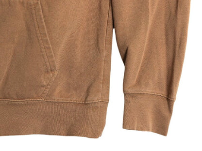 ノースフェイス 両面 プリント スウェット フード パーカー メンズ S 古着 The North Face アウトドア プルオーバー 裏起毛 トレーナー 茶
