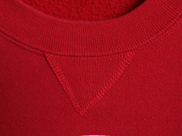 90s USA製 ラッセル カレッジ プリント スウェット メンズ レディース L / 90年代 オールド RUSSELL トレーナー 裏起毛 前V ワイン レッド
