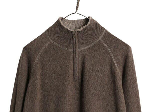 08年製 高級 100% カシミヤ パタゴニア ハーフジップ ニット セーター メンズ М / 古着 PATAGONIA 無地 ハイネック 薄手 無地 ラグラン 茶