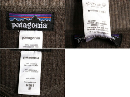 08年製 高級 100% カシミヤ パタゴニア ハーフジップ ニット セーター メンズ М / 古着 PATAGONIA 無地 ハイネック 薄手 無地 ラグラン 茶