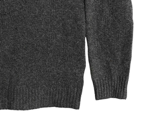 エルエルビーン ヘンリーネック ラム ウール ニット セーター メンズ M 無地 LLビーン モックネック LLBEAN プルオーバー アウトドア 濃灰