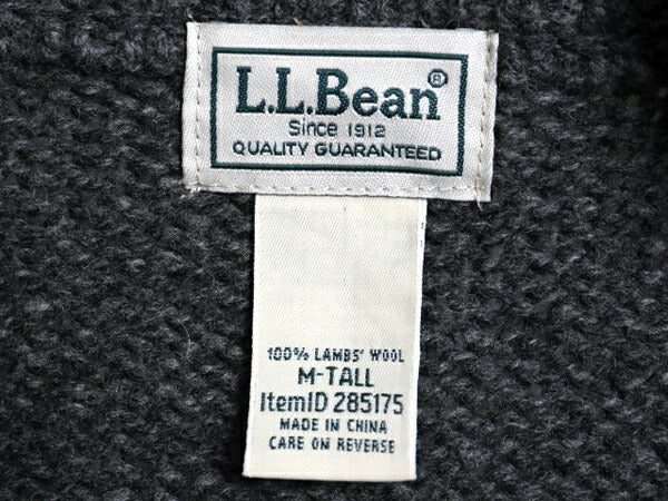 エルエルビーン ヘンリーネック ラム ウール ニット セーター メンズ M 無地 LLビーン モックネック LLBEAN プルオーバー アウトドア 濃灰