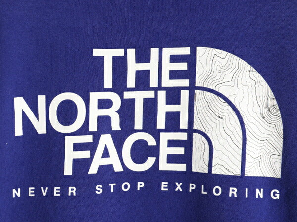 ノースフェイス 両面 プリント スウェット フード パーカー メンズ M / 古着 The North Face アウトドア トレーナー プルオーバー ブルー