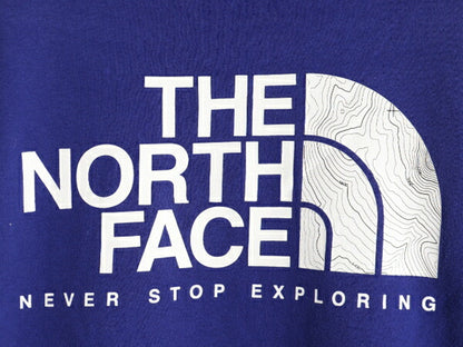 ノースフェイス 両面 プリント スウェット フード パーカー メンズ M / 古着 The North Face アウトドア トレーナー プルオーバー ブルー