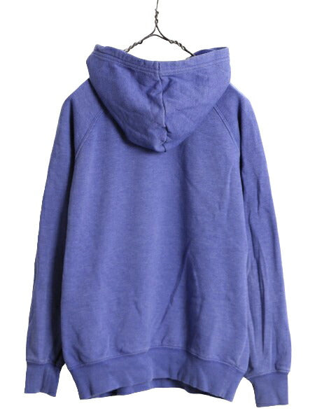ノースフェイス プリント スウェット フード パーカー レディース S / The North Face アウトドア トレーナー 裏起毛 プルオーバー ブルー