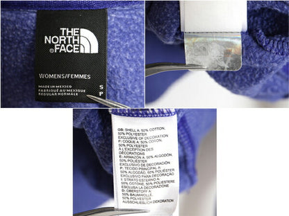 ノースフェイス プリント スウェット フード パーカー レディース S / The North Face アウトドア トレーナー 裏起毛 プルオーバー ブルー