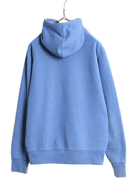 ノースフェイス プリント スウェット フード パーカー メンズ М 古着 The North Face プルオーバー 裏起毛 トレーナー アウトドア ブルー