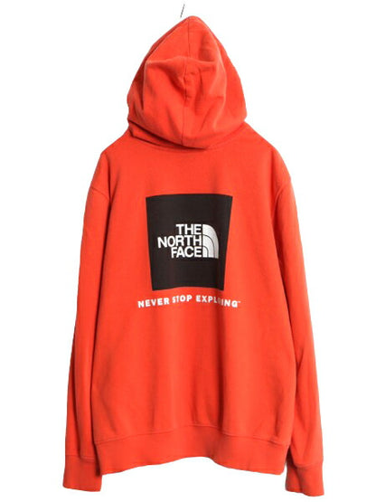 US企画 ノースフェイス 両面 プリント スウェット フード パーカー メンズ L The North Face 裏起毛 トレーナー アウトドア プルオーバー