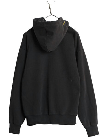 ノースフェイス プリント スウェット フード パーカー メンズ S 古着 The North Face 裏起毛 トレーナー プルオーバー アウトドア ブラック