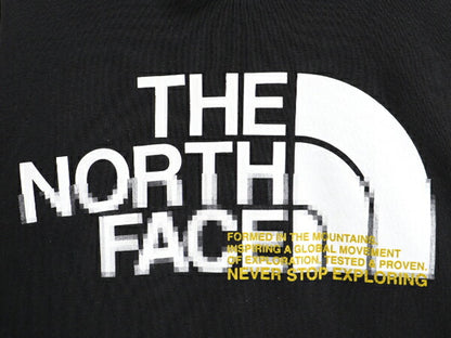 ノースフェイス プリント スウェット フード パーカー メンズ S 古着 The North Face 裏起毛 トレーナー プルオーバー アウトドア ブラック