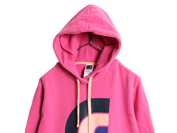 ノースフェイス プリント スウェット フード パーカー レディース XL / The North Face プルオーバー 裏起毛 トレーナー アウトドア ピンク