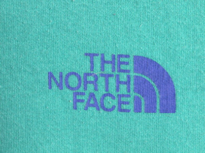ノースフェイス 両面 プリント スウェット フード パーカー メンズ S 古着 The North Face プルオーバー 裏起毛 トレーナー アウトドア 緑