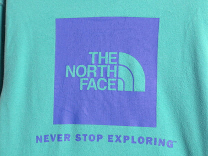 ノースフェイス 両面 プリント スウェット フード パーカー メンズ S 古着 The North Face プルオーバー 裏起毛 トレーナー アウトドア 緑