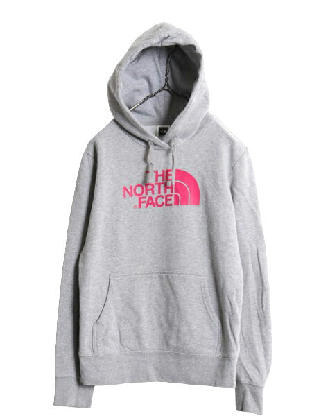 ノースフェイス プリント スウェット フード パーカー レディース М / The North Face アウトドア トレーナー 裏起毛 プルオーバー グレー