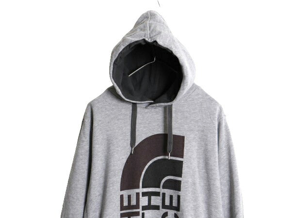ノースフェイス プリント スウェット フード パーカー メンズ L 古着 The North Face プルオーバー 裏起毛 トレーナー アウトドア 2トーン