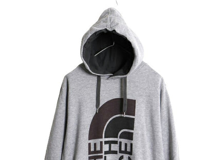 ノースフェイス プリント スウェット フード パーカー メンズ L 古着 The North Face プルオーバー 裏起毛 トレーナー アウトドア 2トーン