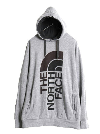 ノースフェイス プリント スウェット フード パーカー メンズ L 古着 The North Face プルオーバー 裏起毛 トレーナー アウトドア 2トーン
