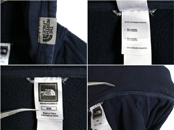 ノースフェイス フルジップ スウェット フード パーカー メンズ М 古着 The North Face アウトドア トレーナー 裏起毛 ロゴ 刺繍 ネイビー