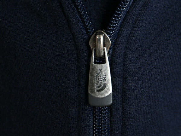 ノースフェイス フルジップ スウェット フード パーカー メンズ М 古着 The North Face アウトドア トレーナー 裏起毛 ロゴ 刺繍 ネイビー