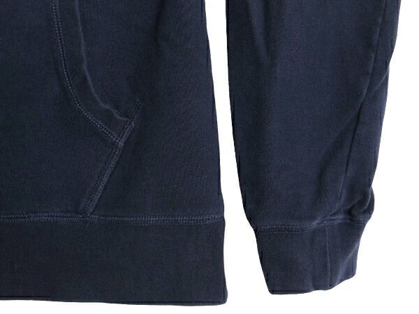 ノースフェイス フルジップ スウェット フード パーカー メンズ М 古着 The North Face アウトドア トレーナー 裏起毛 ロゴ 刺繍 ネイビー