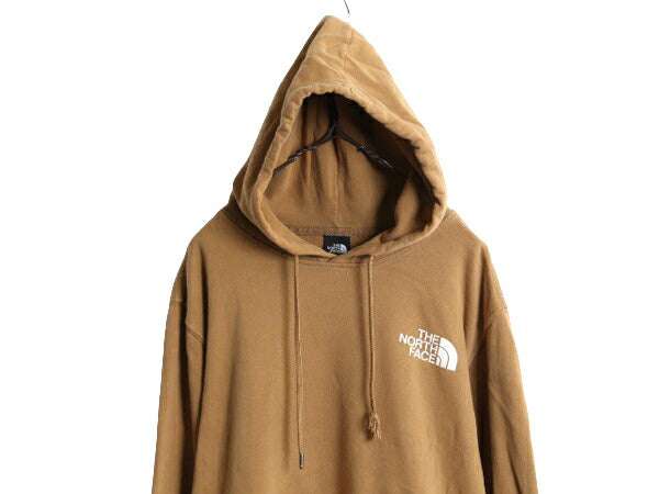 US企画 ノースフェイス 両面 プリント スウェット フード パーカー メンズ L The North Face 裏起毛 トレーナー アウトドア プルオーバー
