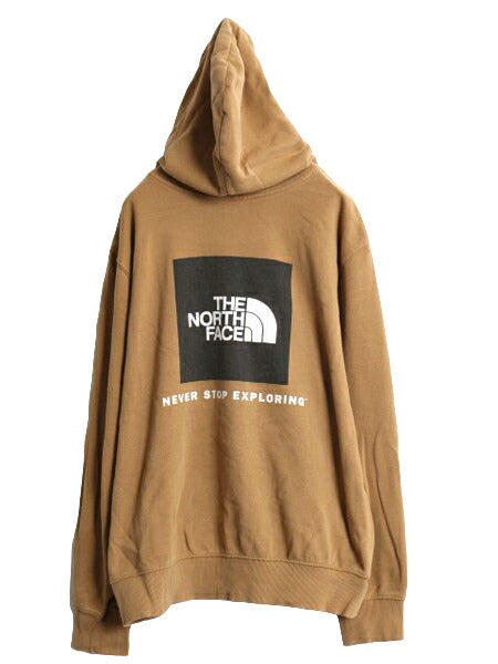 US企画 ノースフェイス 両面 プリント スウェット フード パーカー メンズ L The North Face 裏起毛 トレーナー アウトドア プルオーバー