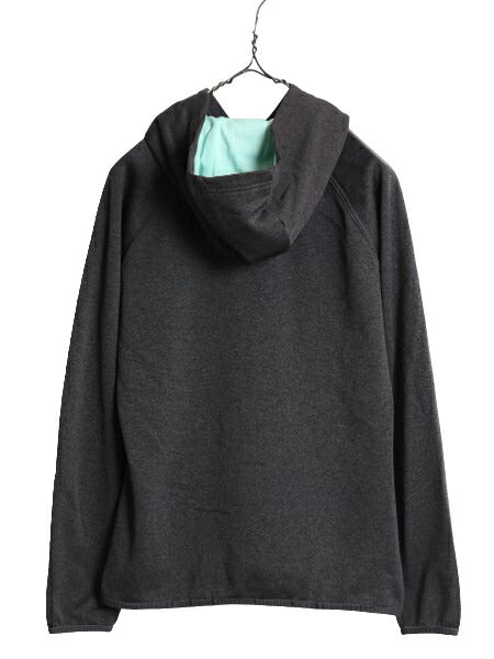 ノースフェイス プリント フード パーカー レディース M / 古着 The North Face アウトドア ジャージ 素材 裏 フリース ストレッチ 2トーン