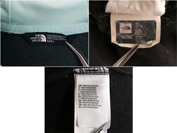 ノースフェイス プリント フード パーカー レディース M / 古着 The North Face アウトドア ジャージ 素材 裏 フリース ストレッチ 2トーン