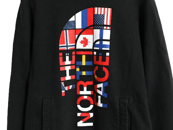2014年 オリンピック 限定 ノースフェイス 国旗 プリント スウェット フード パーカー レディース S / The North face プルオーバー 裏起毛