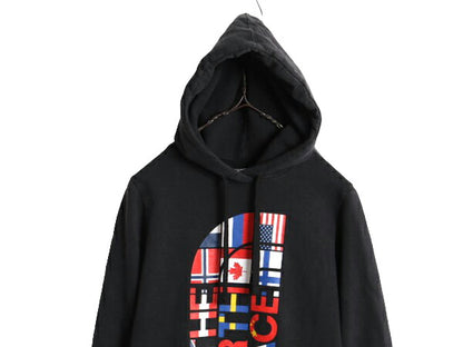 2014年 オリンピック 限定 ノースフェイス 国旗 プリント スウェット フード パーカー レディース S / The North face プルオーバー 裏起毛