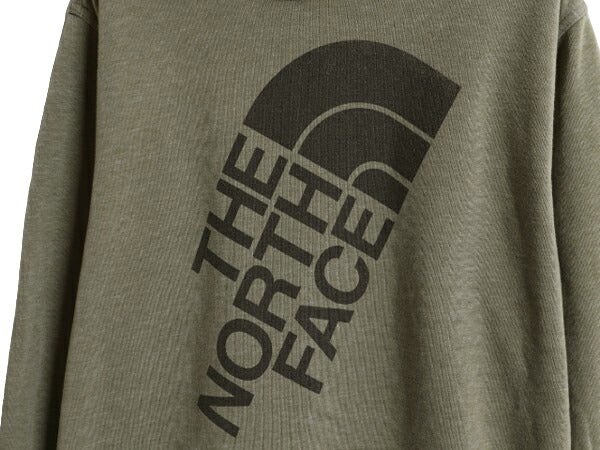 ノースフェイス プリント スウェット フード パーカー メンズ L / 古着 The North Face トレーナー アウトドア プルオーバー 裏起毛 カーキ