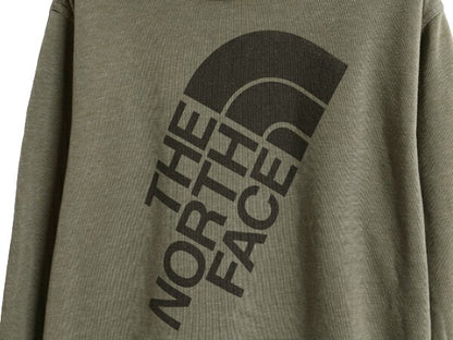 ノースフェイス プリント スウェット フード パーカー メンズ L / 古着 The North Face トレーナー アウトドア プルオーバー 裏起毛 カーキ